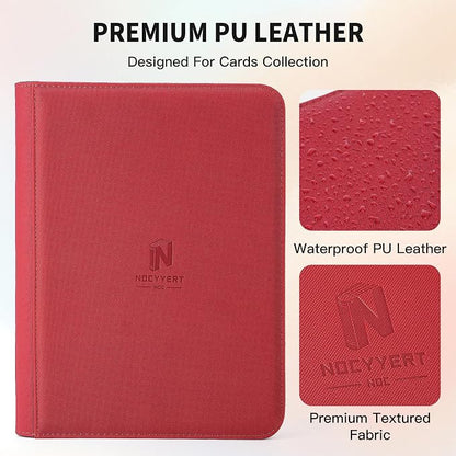 Trading Card Binder, Premium 9 Pocket 540 Double Sided Pocket Collection Binder, Card Album for TCG Card Holder for Game Card, Sports Card, Yugioh, MTG etc(Red)