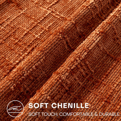 ZSkogur Decorative Throw Pillow Covers 22x22 Inch Set of 2, Soft Solid Farmhouse Chenille Couch Pillows, Spring Pillow Covers for Couch Sofa Bed Living Room Home Decor Pillowcase, Rust