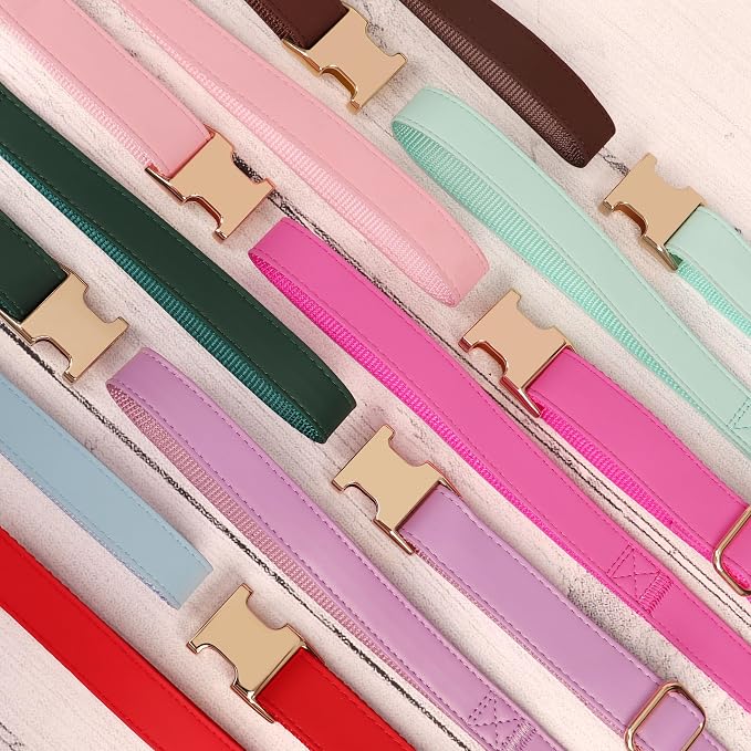 PET ARTIST Soft PU Leather Dog Collar and Leash Set, Bright & Stylish 5FT PU Leather Leash and Collar Set, Durable Pet Collars with Quick Release Metal Buckle for Small Dogs,Purple,S(9"-14")