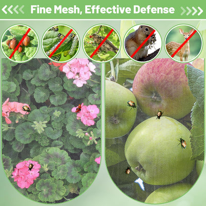 4x10ft Garden Netting - Ultra Fine Mesh Plant Covers to Keep Small Animals Pest Out, Bird Barrier for Protecting Vegetables Fruits Flowers Raised Beds (Without Support Pole)