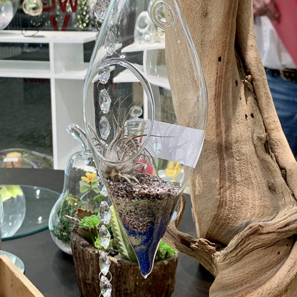 WGV Glass Hanging Plant Terrarium Bulk, Width 3", Height 9", Droplet DIY Succulent Air Planter Clear Tea Light Votive Candle Holder for Event Home Garden Outdoor Decor, 6 Pieces