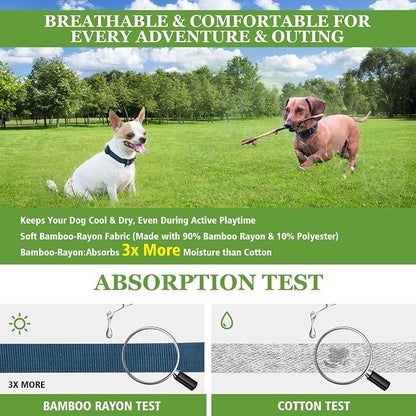 Blue Dog Collar for Small Dogs, Breathable, Anti-Odor & Soft, Comfortable for Sensitive Skin Puppies, 90% Bamboo Rayon, Adjustable Quick-Release Buckle Pet Collar for Chihuahuas Frenchie