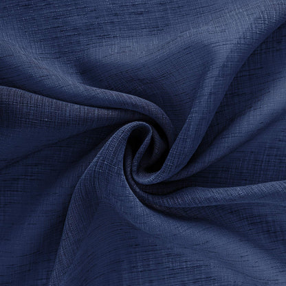 KOUFALL Navy Blue Curtains 84 Inch Length,Sheer Rod Pocket Linen Look Dark Blue Masculine Nautical Curtains for Boys Bedroom Living Room 2 Panels Set Indigo
