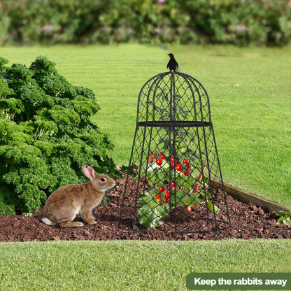 TAOMENNI Garden Cloches for Plants, Chicken Wire Cloche, Plant Cloche and Cages, Wire Plant Protectors from Animals, Protection for Your Plants and Seedlings, Heavy-Duty, 13" D x 20" H, Pack of 6
