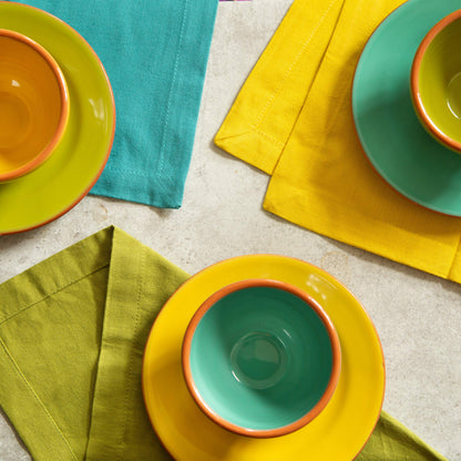 COTTON CRAFT Multicolor Cloth Napkins - Set of 24 Pure Cotton Everyday Lunch Dinner Napkin - Spring Summer Fall Holiday Birthday Party Gift - Soft Washable Absorbent Reusable Napkin - 17 x17