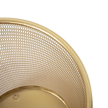 Martha Stewart Ryder Gold Mesh Metal Trash Can, 4.5 Gallon, Wastebasket for Office