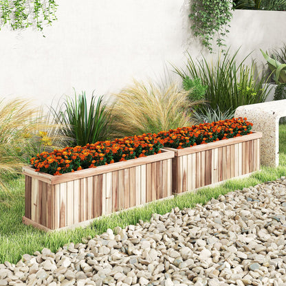 Giantex Acacia Wood Raised Garden Bed, Rectangular Planter Box w/Drainage Gaps, Floor Standing Window Mount for Flower Vegetable Herb Fruit, Outdoor Plant Container for Backyard, Lawn, 36"x12"x12"