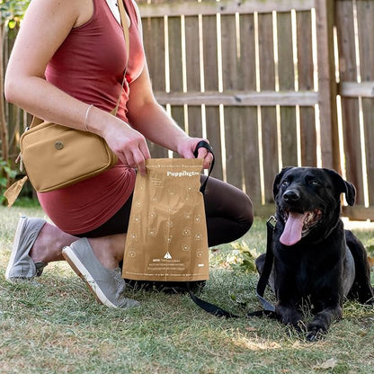 Puppington Certified Home Compostable Poop Bags - ASTM D6400 Compliant - Pairs with Puppington 3-in-1 Bag & Fits all Standard Poop Bag Dispensers (Latte Beige) (Latte Beige, 180 Bags)