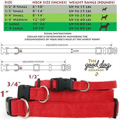 Hemp Corduroy Dog Collar - No Pattern (1/2" Small, Avocado)