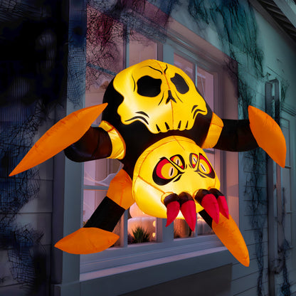 JOYIN 4ft Halloween Inflatable Spider Window Decoration, Stuck Blow Up Spider Window Breaker with LED Light, Scary Halloween Decoration for Outside Yard Garden Lawn House Decor
