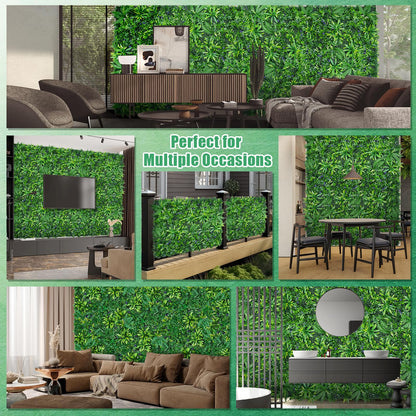 Yangrass 12pcs 20''x20'' Grass Wall Panels, Artificial Hedge Panels Greenery Wall, UV Protected Faux Grass Backdrop Privacy Fence Screen, Greenery Wall for Outdoor Indoor Garden Birthday Wedding Decor