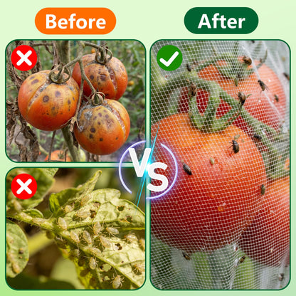 2 Pcs Garden Bird Netting Cover for Round Tomato Cage, 59" x 18" Tomato Trellis Insect Barrier Protection Mesh, Plant Cage Garden Net Cover with Zipper for Vertical Climbing Plants Vegetables Fruits
