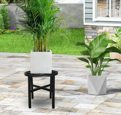 Hongsane Plant Stand Indoor Outdoor,13 Inch Round Metal Plant Stands Riser,Heavy Duty Wrought Iron Pedestal Holders for Large Flower Pot,Outside Rust-Proof Black Flower Display Shelf for Patio,2-Pack