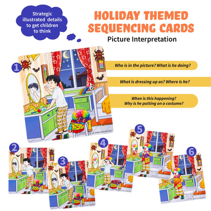 SPARK INNOVATIONS Holiday Tell A Story Cards, Sequencing Game, Speech Therapy Materials, Autism Game, ABA Therapy Materials, Social Skills Games, ESL, ELL