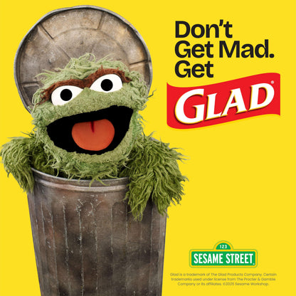 Glad Medium Trash Bags, 8 Gallon, Lemon Fresh Bleach Garbage Bags, Resists Bacterial Odors with Drawstring, 80 Count