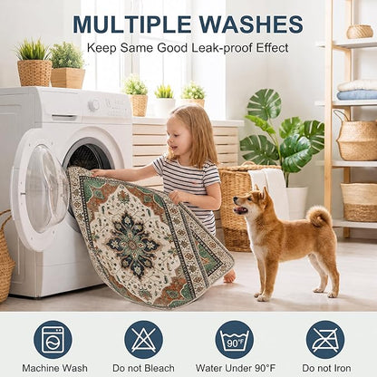 Washable Guinea Pig Pee Pads,Absorbent Reusable Guinea Pig Cage Liners,Waterproof,Leak-Proof & Non-Slip Potty Pads for Small Animals Rabbit Hamster Rat.(Dark Teal Floral,24"x48")
