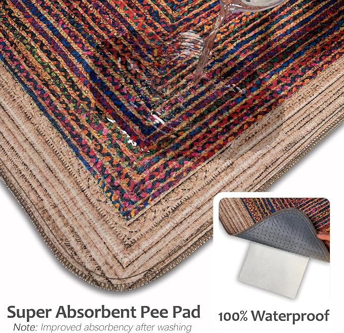 Washable Pee Pads for Dogs, Reusable Puppy Potty Training Pads, Ultra-Absorbent Thick Waterproof Leak-Proof Non-Slip Pads & Mat for Crate, Playpen, Floor, Whelping & Housebreaking , 2 Pack 18"x24"