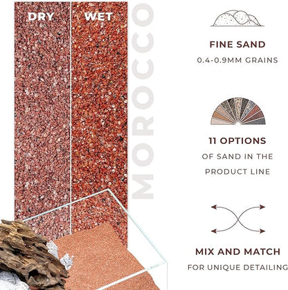 UNS Controsand - Morocco, 8L - Natural Freshwater 0.4-0.9mm Reddish Sand for Aquascaping Planted Tanks - Aquarium, Terrarium, Paludarium Substrate for Betta, Shrimp, Fish, Jumping Spider, Turtle