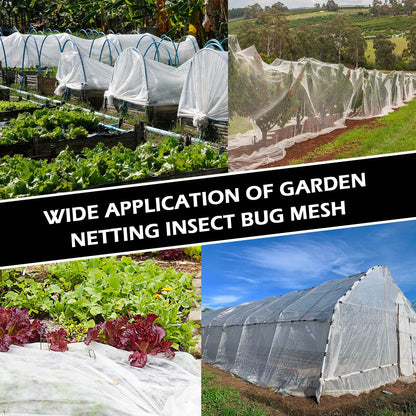 Hoolerry Mosquito Netting Ultra Fine Garden Netting Large Plant Covers Bird White Bug PE Mesh for Protecting Vegetable Fruits Flowers Tree Frost Animals(20 x 25 Ft)