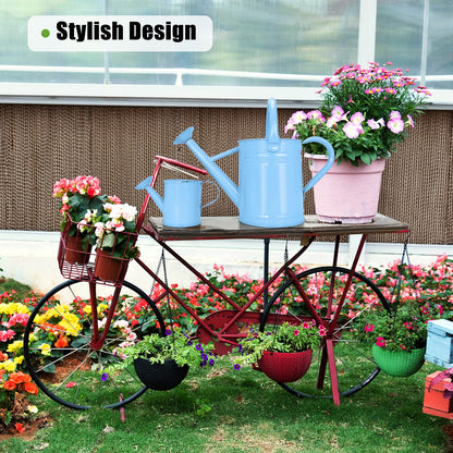 Lechloris Metal Watering Can (1 Gallon) for Outdoor&Indoor Plants with Free Small Watering can for Kids, Plant Watering Can with Removable spout, Perfect for Garden Flower, Houseplants, (Light Blue)