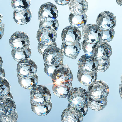 HDCRYSTALGIFTS 48pcs Clear Crystal Ball Prism 20mm Chandeliers Prism Sun Shine Catcher Rainbow Pendants Maker, Hanging Crystals Prisms for Windows Glass Ball Ornaments for Christmas Tree