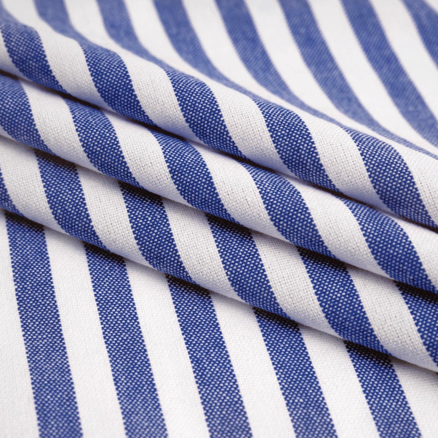 Blue Needles Set of 12 Striped Cloth Napkins 100% Cotton Dinner Table Napkins 18x18 inches, Soft, Reusable, Absorbent & Washable, Ideal for Spring Summer Easter Events & Everyday Use - Blue and White