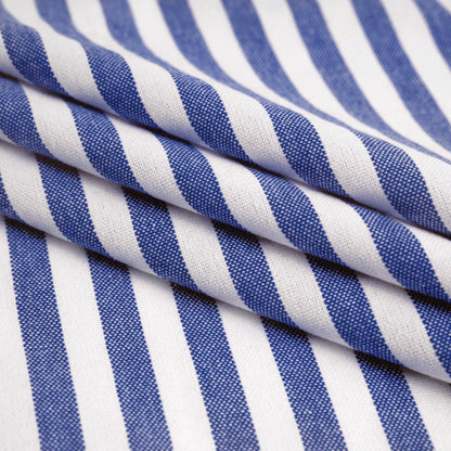 Blue Needles Set of 12 Striped Cloth Napkins 100% Cotton Dinner Table Napkins 18x18 inches, Soft, Reusable, Absorbent & Washable, Ideal for Spring Summer Easter Events & Everyday Use - Blue and White