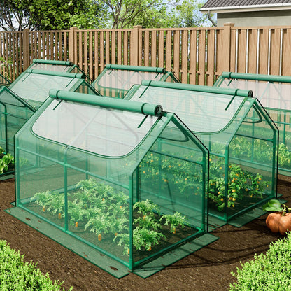 Superlele Mini Greenhouse for Outdoor, 48x24x36In Portable Greenhouse with 2 Large Zipper Doors, Reinforced Green PE Mesh Cover for Plant Protection and Spring Gardening, Steady Steel Frame