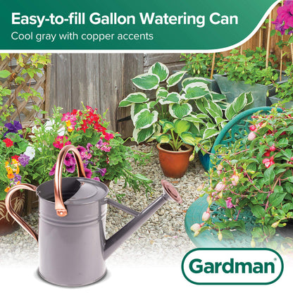 Gardman R34884 1 Gallon Watering Can, Cool Gray