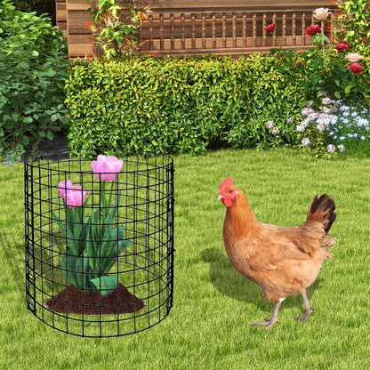 Eunika 18 Pcs Round Plant Protector from Animals, 6 Pack 12" x 12" Metal Mesh to Keep Animals Out Wire Plant Protectors for Rabbits Chicken Bunny Barricades for Garden Vegetable Flowers Protection
