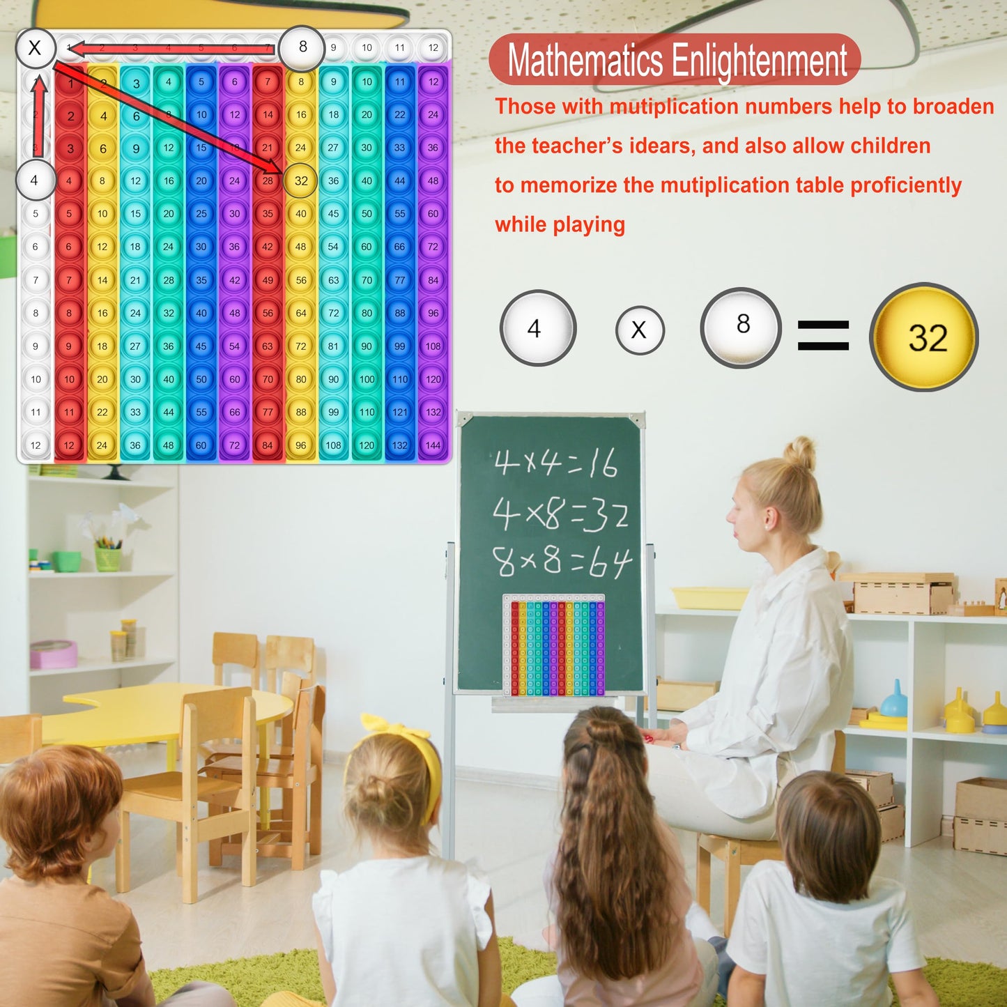 Math Games for Kids - Math Flash Cards - Interactive Practice Kit Pop It Practice with Addition, Subtraction, Multiplication & Division - Ideal for Learning and Skill Building - Ages 4-8