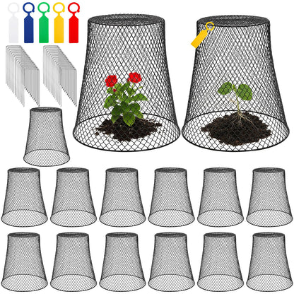SOUJOY 15 Pcs 12 Inch Large Chicken Wire Cloche Plant Protector Cover, Heavy Duty Metal Garden Plant Protector from Animals, Plant Cages for Keeping Bunnies, Chickens, Squirrels, Birds Other Out