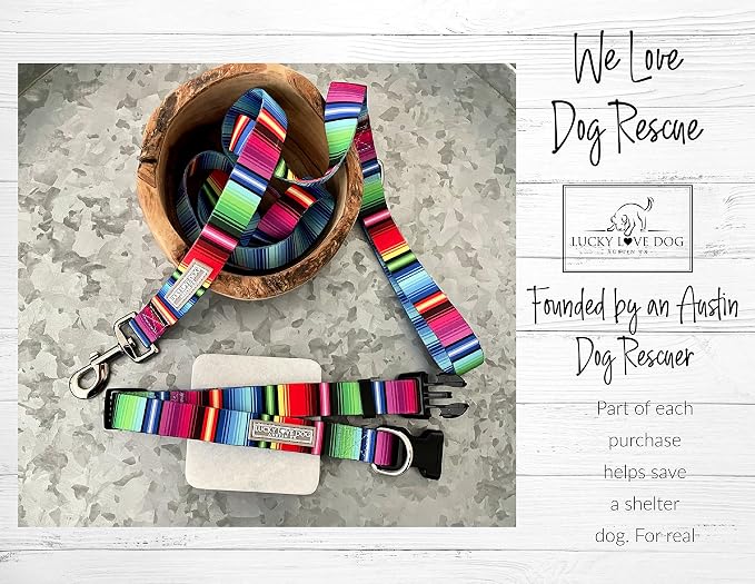 Lucky Love Dog - Adjustable Dog Collar and Leash Set with Easy Click Buckle for Small Dogs, Durable, & Comfortable Collar for Male & Female Dogs, Puppies & Adult Ones - Nacho Combo, Small