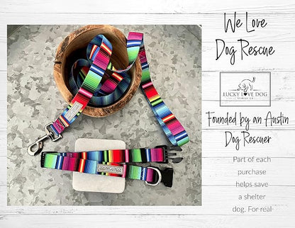 Lucky Love Dog - Adjustable Dog Collar and Leash Set with Easy Click Buckle for Large Dogs, Durable, & Comfortable Collar for Male & Female Dogs, Puppies & Adult Ones - Nacho Combo, Large