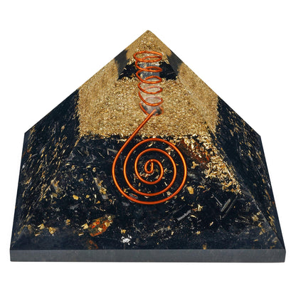 Chakra Healing Crystal Pyramid, Unique Birthday Gifts for Womens, Mom, Love One, Black Tourmaline Orgonite Orgone Pyramid for Meditation, Balance, Positive Energy, Success, Office Desk Decor