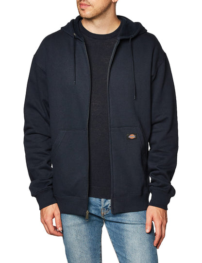 Dickies Men's Full Zip Fleece Hoodie, Dark Navy, 2X-Large