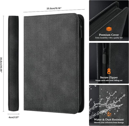 Trading Card Binder 9 Pocket - Premium Card Collection Binder for 360 Cards, Durable Side-Loading Card Album with Zipper, Perfect for TCG, MTG, and Sports Cards, Pink