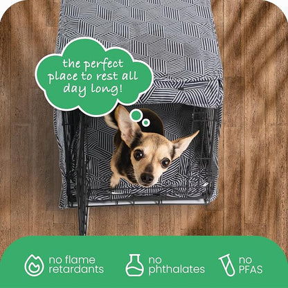Molly Mutt Rough Gem Dog Crate Cover, 100% Cotton Canvas Cover with 2 Roll-Up Panels, Ideal for Dog or Cat Crate, Durable, Washable, and Free of Harmful Chemicals, 36" x 23" x 25"