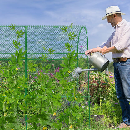 codree Cucumber Trellis for Raised Bed, 63 x 63 Inch U-Shape Garden Trellis for Climbing Plants Outdoor, Metal Arch Trellis with Climbing Net Clips for Growing Vine Vegetable, Tomato, Bean, Zucchini