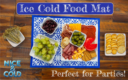 Reusable Freezable Ice Mat for Keeping Food Trays, Cheese Boards, Deli Meat, Veggie Plates, & Sushi Fresh and Cold – Charcuterie Chilling Mat – Perfect for Picnics & Parties!