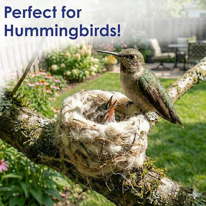 Round Vine Bird Nesting Material Ball with All Natural Alpaca Wool for Wild Bird Houses