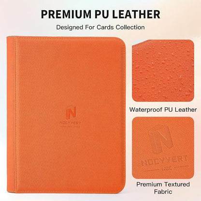 Trading Card Binder, Premium 9 Pocket 540 Double Sided Pocket Collection Binder, Card Album for TCG Card Holder for Game Card, Sports Card, Yugioh, MTG etc(Orange)