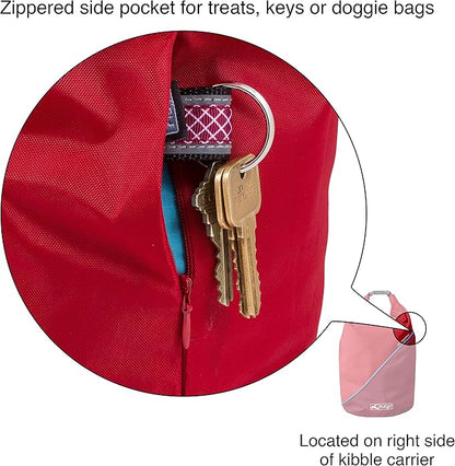 Kurgo Kibble Carrier - Portable Kibble Carrier - Compact Travel Storage - Dog Food Dry Bag - Camping Dog Storage - 5 lb Capacity - Chili Red