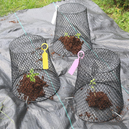 Anothera 10Pcs Chicken Wire Cloche Plant Covers, 9.2×9.2 Inches Plant Protectors from Animals, Metal Garden Plant Cages for Outdoor Plants, Keep Rabbits, Squirrels, Birds Out