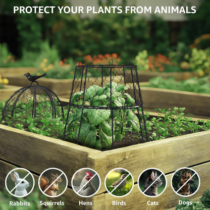 DHAMPOOH Pack of 12 Heavy-Duty Chicken Wire Plant Cloches – Rustproof Garden Protectors and Plant Cages for Vegetables and Flowers – Safeguard Plants from Deer and Critters – 20” x 12”