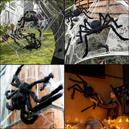 CH HAICHENG 5 Pcs Halloween Spiders Decorations, Realistic Spiders Halloween Decor Indoor Outdoor