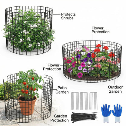 3Pack Plant Protector from Animals, 9pcs Wire Plant Protectors Metal Mesh Plant Cages, 11.8 x 15.7 Inch Outdoor Plant Guards for Rabbits Chicken Squirrels and Garden Protection
