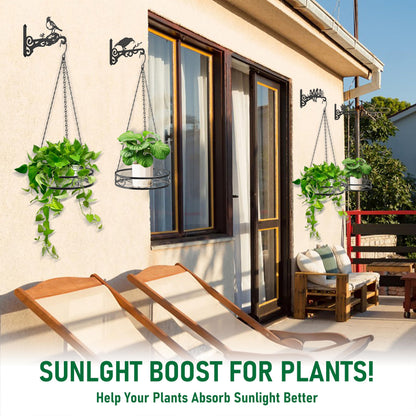 Qiaomeiysp 2-Pack Hanging Planters for Indoor Plants - Heavy Duty Metal Plant Hanger Indoor with 3 Chains and Hooks – Aesthetic Hanging Plant Holder for an Instant Gardening Decor