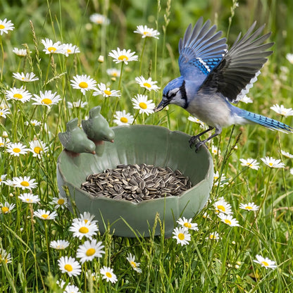 Lxdzsm Ceramic Bird Bath – 5.9” Birdbath Bowl Only, Small Bird Bath & Bird Feeder, Bird Water Bowl for Ground Bird Bath, Bee Bath, Ceramic Bird Baths for Outdoors, Garden Courtyard Decoration