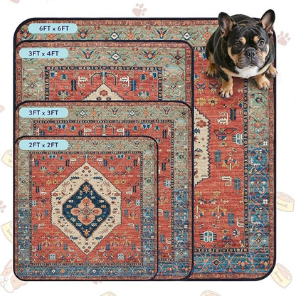 Lahome Reusable Washable Puppy Pads - 2 Pack Super Absorbent & Waterproof Dog Training Mats for Potty, Crate and Floor - Leakproof Pee Pads with Non-Slip Backing (Red, 36"x48")